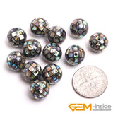 10 14mm Abalone Shell Round Beads for Jewelry Making 6 Pcs 12Pcs DIY