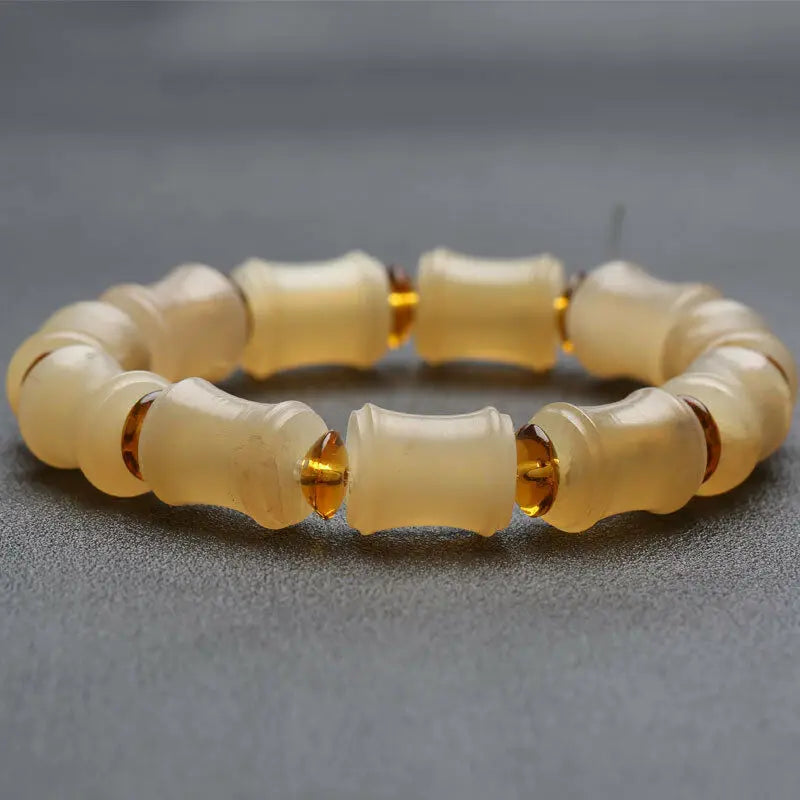 Natural Ram's Horn Bead Tibetan Amulet Bracelet