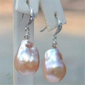10-14mm Pink Baroque South Sea Pearl Earrings