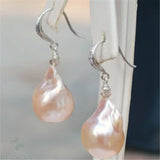 10-14mm Pink Baroque South Sea Pearl Earrings