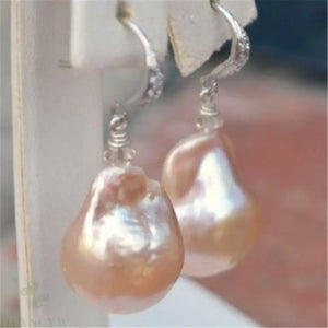 10-14mm Pink Baroque South Sea Pearl Earrings