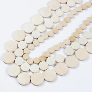 10/15/20mm Wooden Beads Charms Unprocessed Flat Round Wood Beads for Diy Jewelry