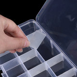 Grids Transparent Jewelry Storage Box Adjustable Compartment Container