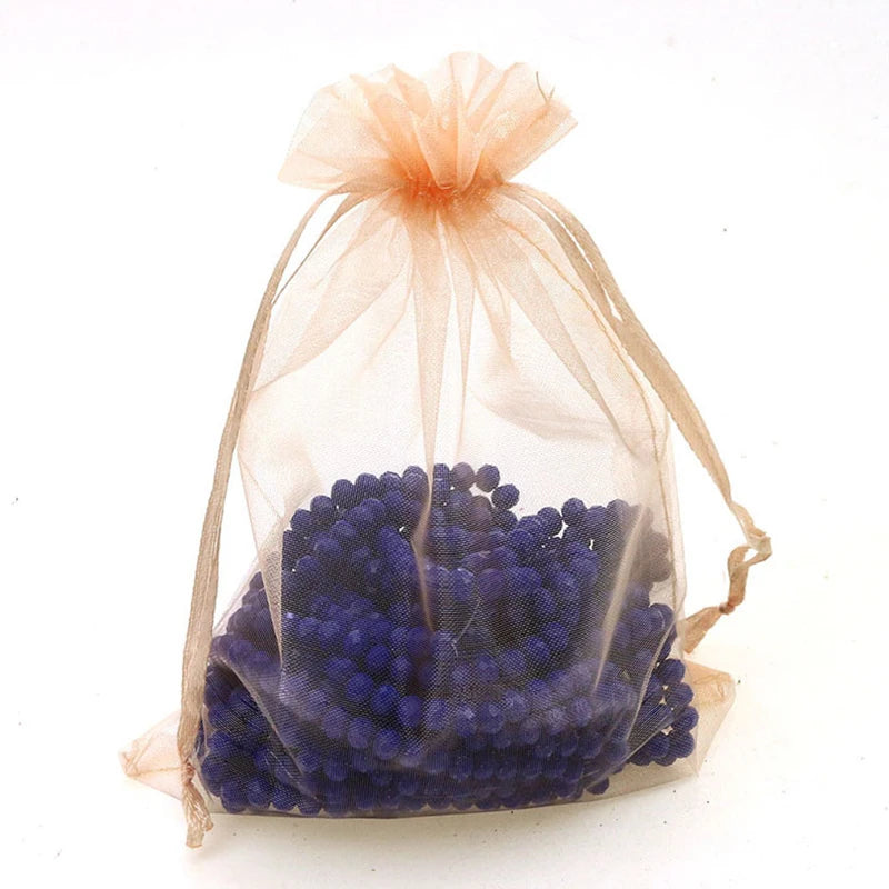 Organza Champagne Gift Bags 10x15cm 50pcs Jewelry/Wedding