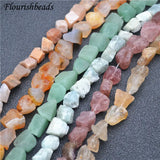 10-15mm Red Agate/Quartz/Green Aventurine Rough Beads 1 Strand