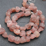 10-15mm Red Agate/Quartz/Green Aventurine Rough Beads 1 Strand