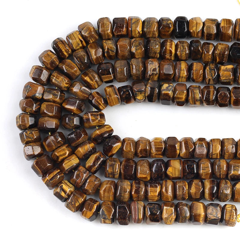 10x15mm Tiger Eye Stone Beads Natural Cut Loose Spacer Beads for DIY Bracelets