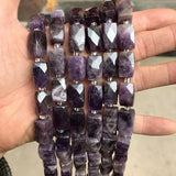 Faceted Citrine Amethyst Crystal Beads - Square Shape Loose Bead