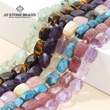 Faceted Citrine Amethyst Crystal Beads - Square Shape Loose Bead