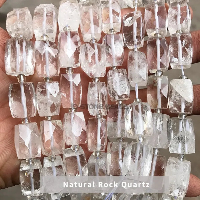 Faceted Citrine Amethyst Crystal Beads - Square Shape Loose Bead