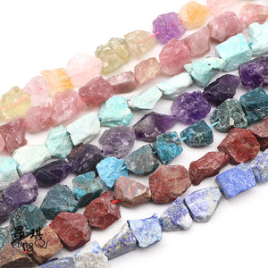 10-15mm Raw Stone Rough Nugget Beads Amethyst Tiger Eye Crystal Beads