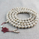 Tibetan Buddhism Camphor Wood 108 Beads Necklace Rosary Paint No Wax