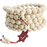 Tibetan Buddhism Camphor Wood 108 Beads Necklace Rosary Paint No Wax
