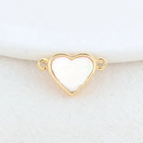 14K Brass Shell Heart Butterfly 2 Holes Charms Pendants