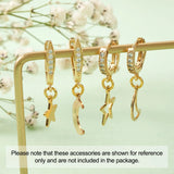 Brass CZ Huggie Hoop Earring Findings Golden DIY Earrings Making