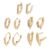 Brass CZ Huggie Hoop Earring Findings Golden DIY Earrings Making