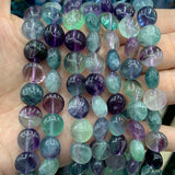 10-16mm Natural Fluorite Stone Beads 15'' Coin DIY Spacer Loose Beads