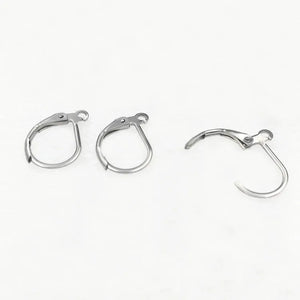 Stainless Steel Earrings Settings French Style Ear Wire Clip Hook