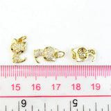 Colorful CZ Cat Shape Accessories, 20pcs Gold Plated CZ Pendant