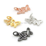 Micro Pave Clear CZ Butterfly Charms for DIY Bracelets or Necklaces