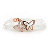 Micro Pave Clear CZ Butterfly Charms for DIY Bracelets or Necklaces