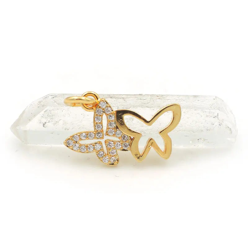 Micro Pave Clear CZ Butterfly Charms for DIY Bracelets or Necklaces