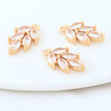 14K Brass Leaf Leaves Charms Pendants Jewelry Making Supplies