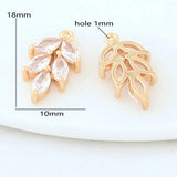 14K Brass Leaf Leaves Charms Pendants Jewelry Making Supplies