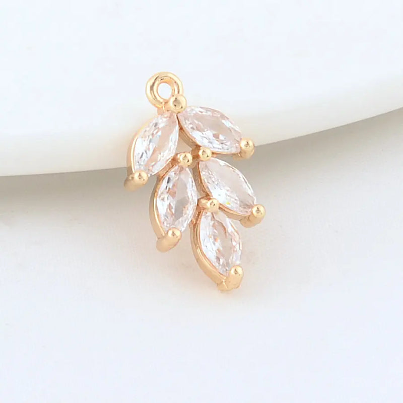 14K Brass Leaf Leaves Charms Pendants Jewelry Making Supplies