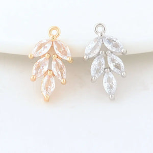 14K Brass Leaf Leaves Charms Pendants Jewelry Making Supplies