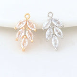 14K Brass Leaf Leaves Charms Pendants Jewelry Making Supplies