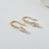 14K Plated Zircon Stud Earring Hooks for Jewellery Making
