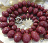 10-18mm Brazilian Red Ruby Faceted Gems Roundel Beads Necklace