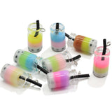 Mini Glass Bottle Milky Tea Craft Drop Earring Making Diy Accessory
