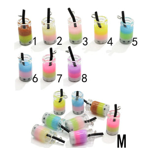 Mini Glass Bottle Milky Tea Craft Drop Earring Making Diy Accessory