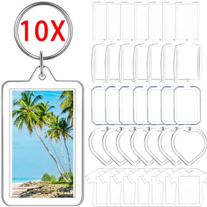 Acrylic Picture Frame Key Ring Personalized DIY Couple Lover Gift