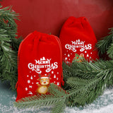 Christmas Drawstring Velvet Bags Red Candy Biscuits Pouch Boutique Jewelry Packa