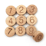 15mm Natural Wood Beads Round Letter Number Alphabet Beads DIY Jewelry Making