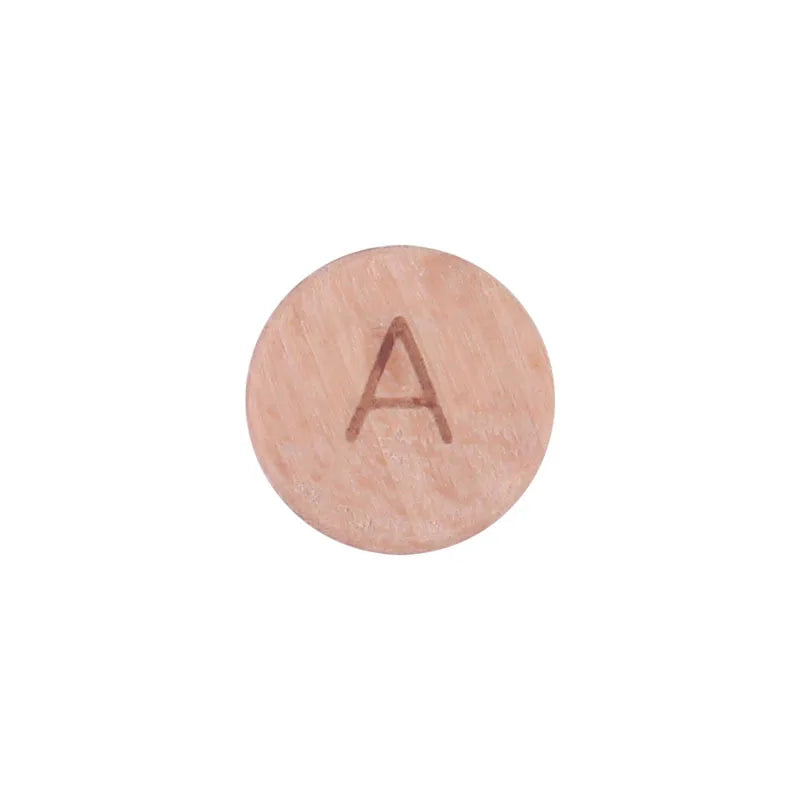 15mm Natural Wood Beads Round Letter Number Alphabet Beads DIY Jewelry Making