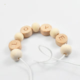 15mm Natural Wood Beads Round Letter Number Alphabet Beads DIY Jewelry Making
