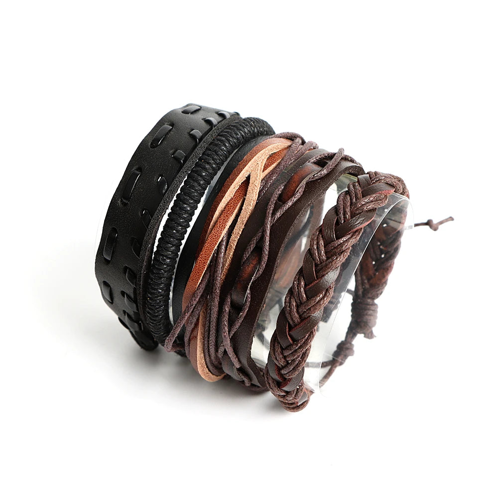 Punk Vintage Leather Bracelet Mix Style Bangle Jewelry Party Gift