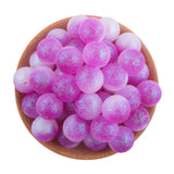 10/20/30Pcs Resin Ball Round Acrylic Beads Glitter Jewelry Making DIY