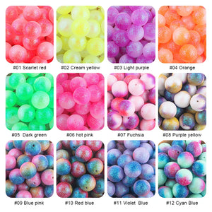10/20/30Pcs Resin Ball Round Acrylic Beads Glitter Jewelry Making DIY