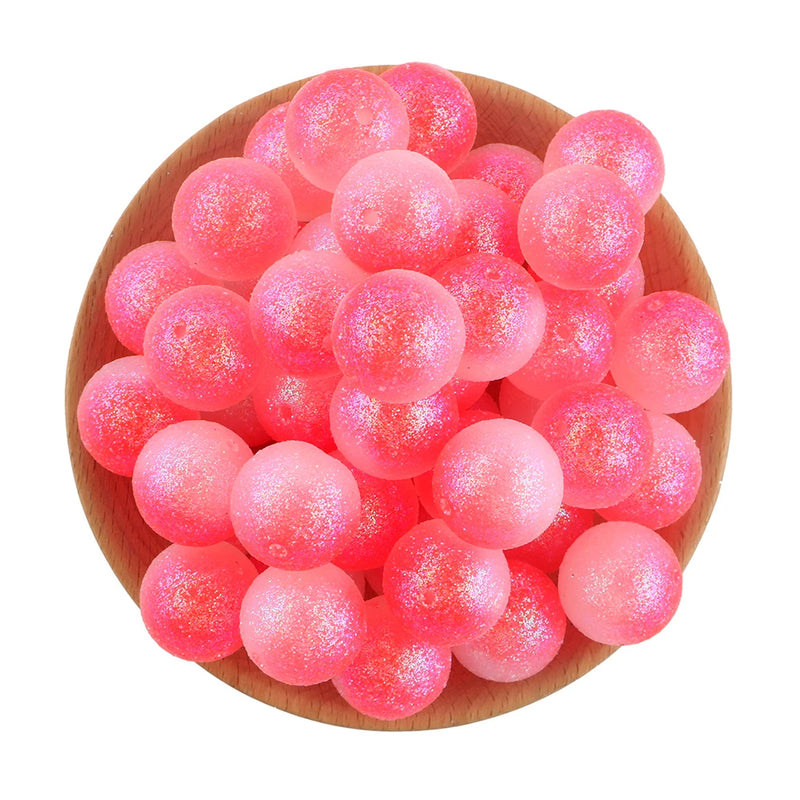 10/20/30Pcs Resin Ball Round Acrylic Beads Glitter Jewelry Making DIY