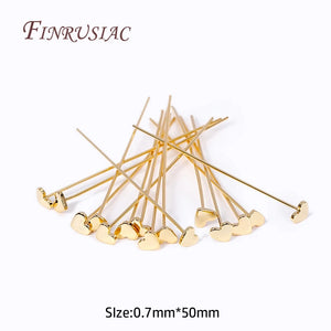 10/20/30Pcs 0.7mm*50mm 18K Plated Flat Pins for DIY Jewellery Making