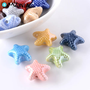 10/20/30pcs 10x19mm Ceramic Starfish Beads for Jewelry Making
