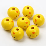 15mm Natural Wooden Beads Yellow Chick Spacer Beads Jewelry Making DIY