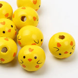 15mm Natural Wooden Beads Yellow Chick Spacer Beads Jewelry Making DIY