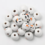 15mm Round Xmas Snowman Wooden Beads Christmas Spacer Beads DIY Jewelry Making