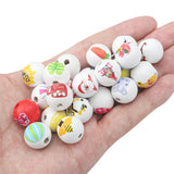 16mm Christmas Wooden Beads Santa Snowman Spacer for DIY Jewelry Making